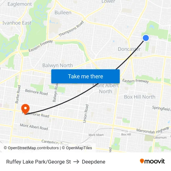 Ruffey Lake Park/George St to Deepdene map