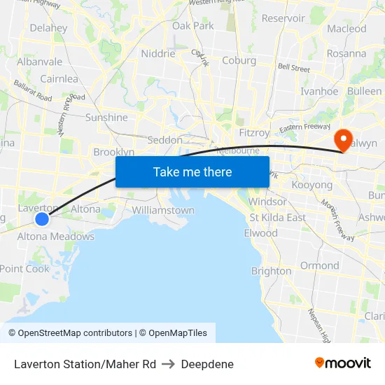 Laverton Station/Maher Rd to Deepdene map