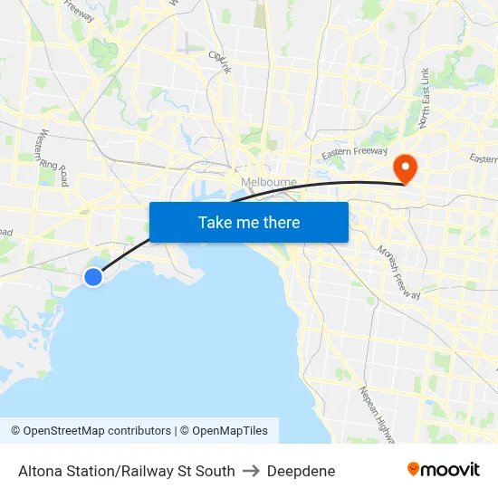 Altona Station/Railway St South to Deepdene map