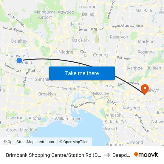 Brimbank Shopping Centre/Station Rd to Deepdene map
