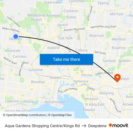 Aqua Gardens Shopping Centre/Kings Rd to Deepdene map
