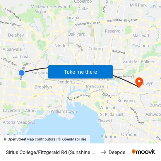 Sirius College/Fitzgerald Rd to Deepdene map