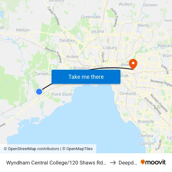 Wyndham Central College/Shaws Rd to Deepdene map