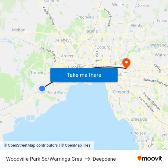 Woodville Park Sc/Warringa Cres to Deepdene map