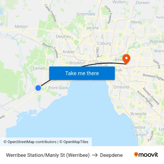 Werribee Station/Manly St to Deepdene map
