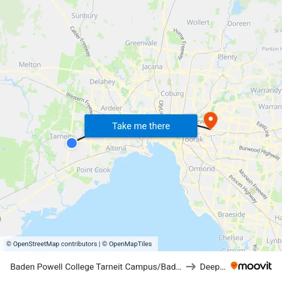 Baden Powell College Tarneit Campus/Baden Powell Dr to Deepdene map