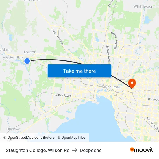 Staughton College/Wilson Rd to Deepdene map