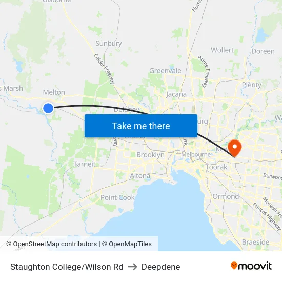 Staughton College/Wilson Rd to Deepdene map