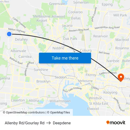 Allenby Rd/Gourlay Rd to Deepdene map