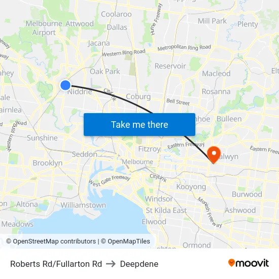 Roberts Rd/Fullarton Rd to Deepdene map