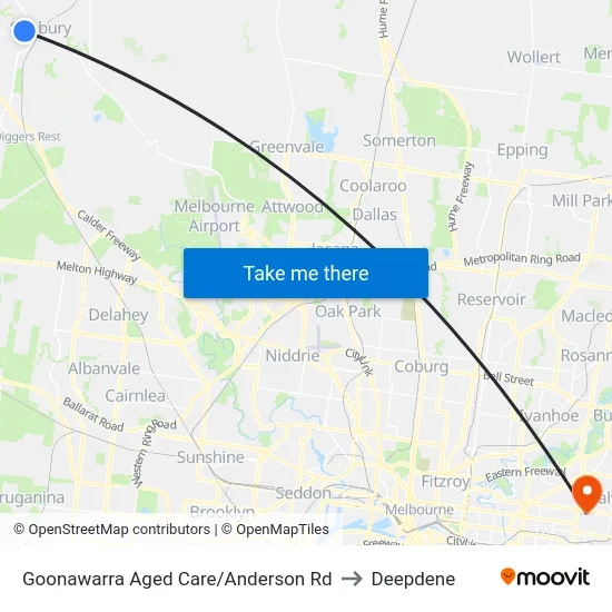 Goonawarra Aged Care/Anderson Rd to Deepdene map