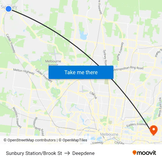 Sunbury Station/Brook St to Deepdene map