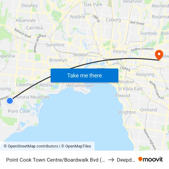 Point Cook Shopping Centre/Boardwalk Bvd to Deepdene map