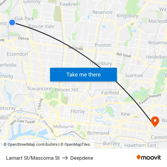 Lamart St/Mascoma St to Deepdene map