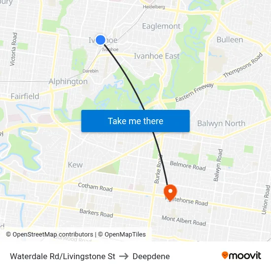 Waterdale Rd/Livingstone St to Deepdene map