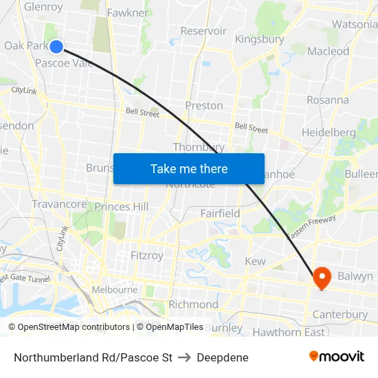 Northumberland Rd/Pascoe St to Deepdene map
