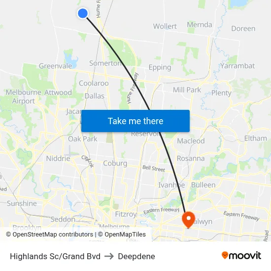 Highlands Sc/Grand Bvd to Deepdene map