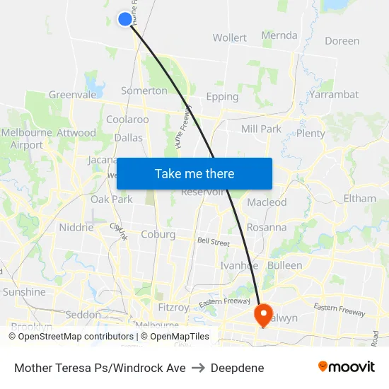 Mother Teresa Ps/Windrock Ave to Deepdene map