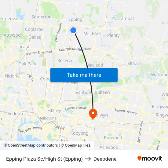 Epping Plaza Sc/High St to Deepdene map