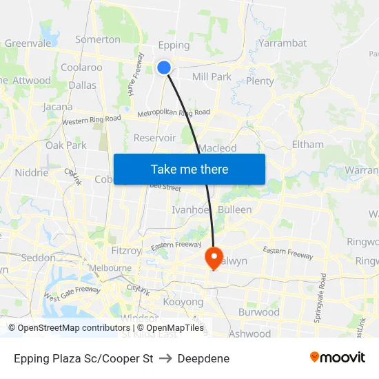 Epping Plaza Sc/Cooper St to Deepdene map