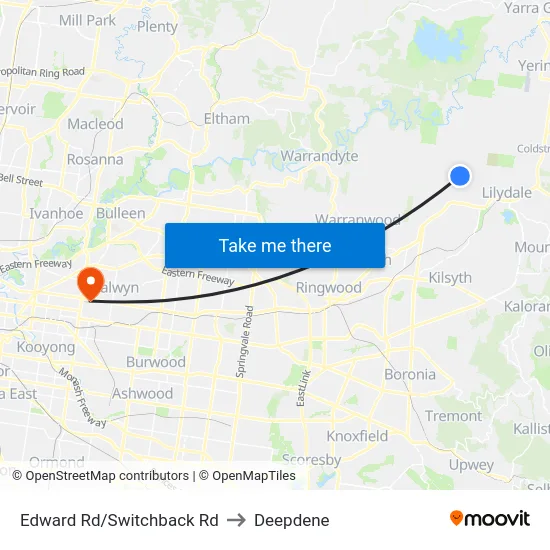 Edward Rd/Switchback Rd to Deepdene map