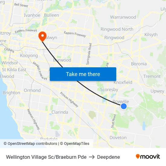 Wellington Village Sc/Braeburn Pde to Deepdene map