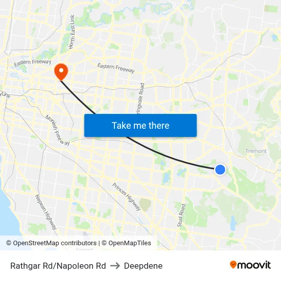 Rathgar Rd/Napoleon Rd to Deepdene map