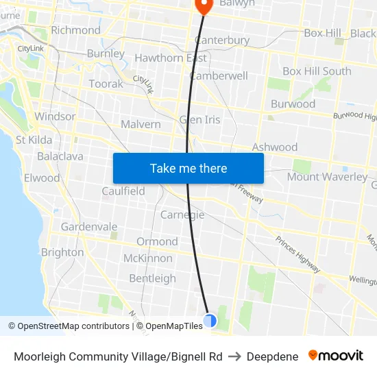 Moorleigh Community Village/Bignell Rd to Deepdene map