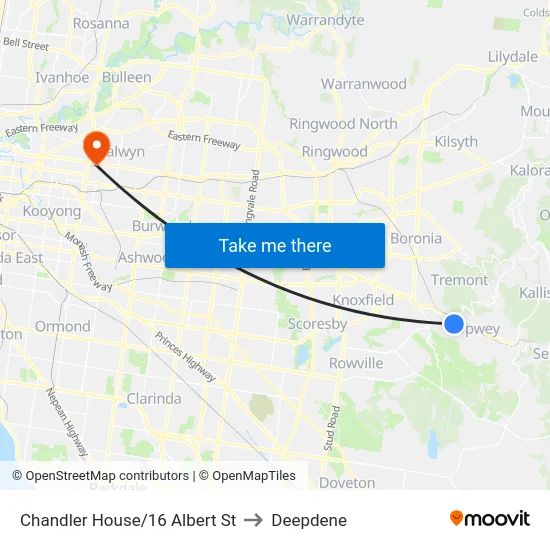 Chandler House/16 Albert St to Deepdene map