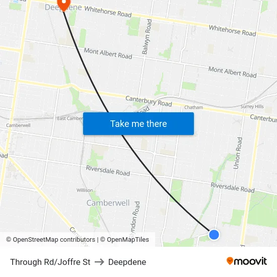 Through Rd/Joffre St to Deepdene map