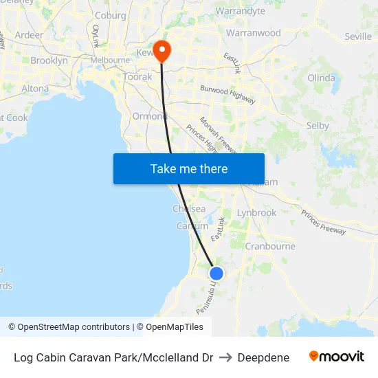 Log Cabin Caravan Park/Mcclelland Dr to Deepdene map