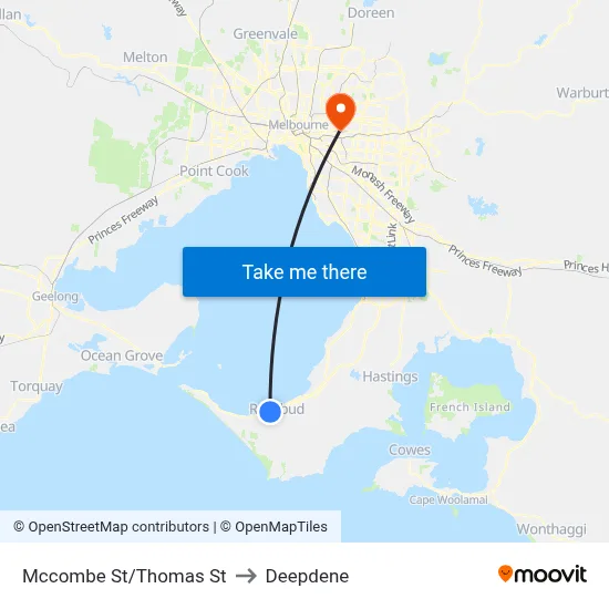Mccombe St/Thomas St to Deepdene map
