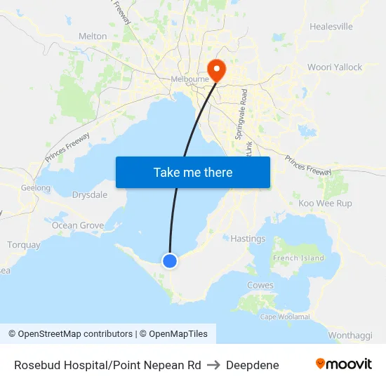 Rosebud Hospital/Point Nepean Rd to Deepdene map