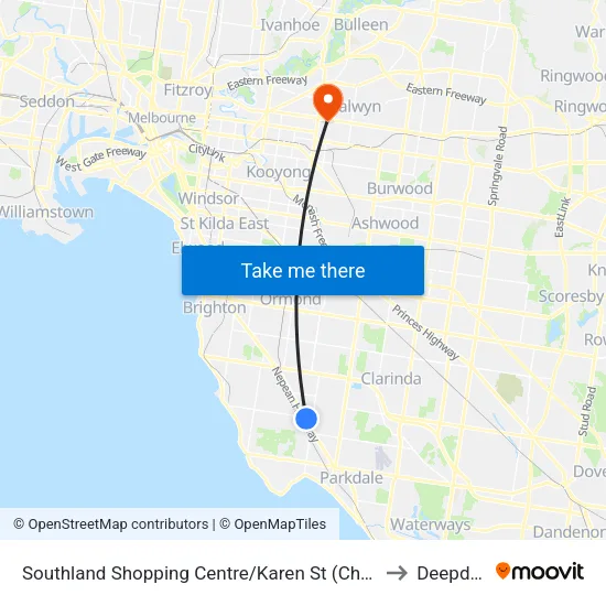 Southland Shopping Centre/Karen St to Deepdene map