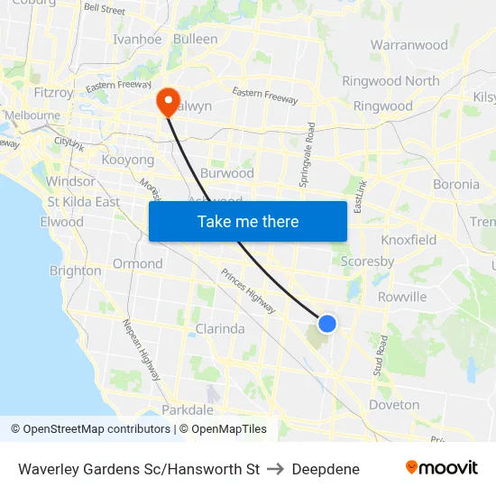Waverley Gardens Sc/Hansworth St to Deepdene map
