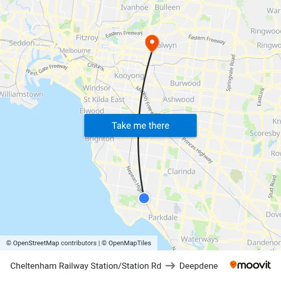 Cheltenham Railway Station/Station Rd to Deepdene map