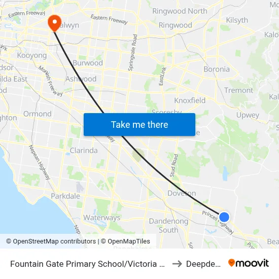 Fountain Gate Primary School/Victoria Rd to Deepdene map
