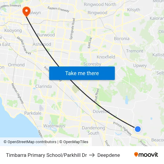 Timbarra Primary School/Parkhill Dr to Deepdene map