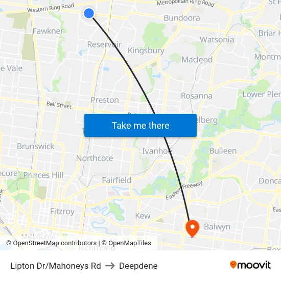 Lipton Dr/Mahoneys Rd to Deepdene map
