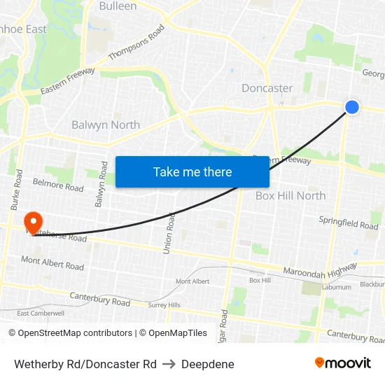 Wetherby Rd/Doncaster Rd to Deepdene map