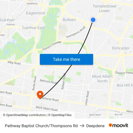 Pathway Baptist Church/Thompsons Rd to Deepdene map