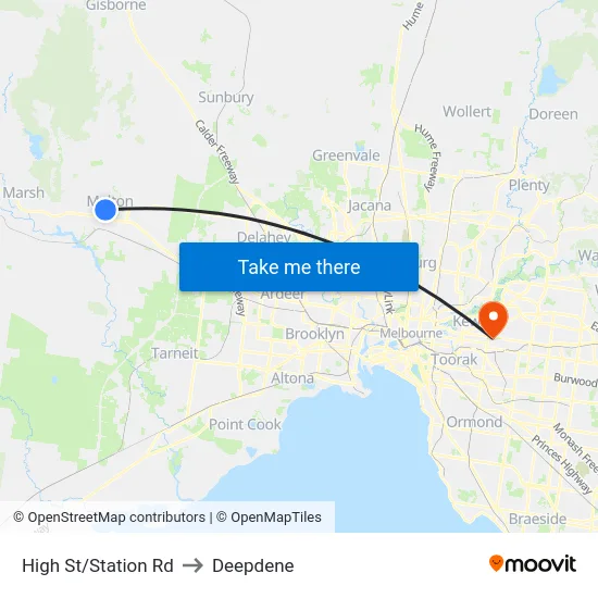 High St/Station Rd to Deepdene map