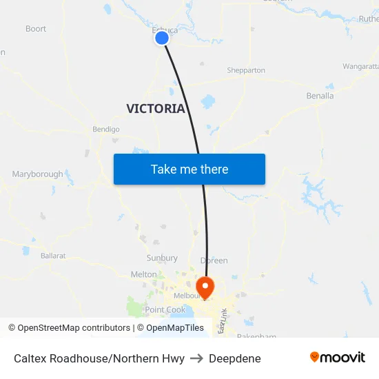 Caltex Roadhouse/Northern Hwy to Deepdene map