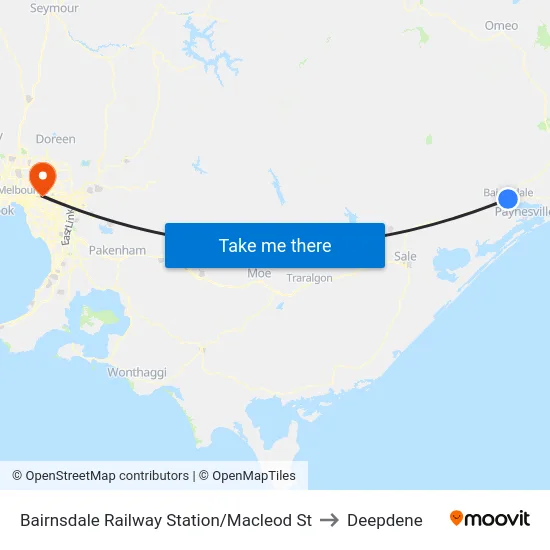 Bairnsdale Railway Station/Macleod St to Deepdene map