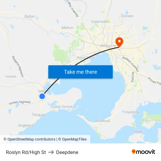 Roslyn Rd/High St to Deepdene map