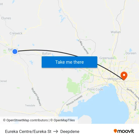 Eureka Centre/Eureka St to Deepdene map