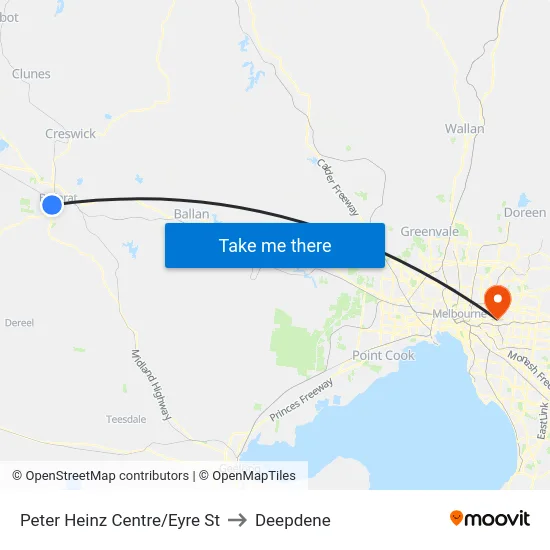 Peter Heinz Centre/Eyre St to Deepdene map