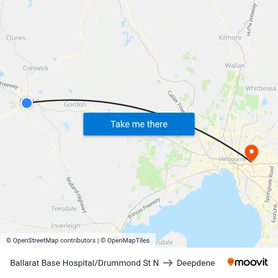 Ballarat Base Hospital/Drummond St N to Deepdene map