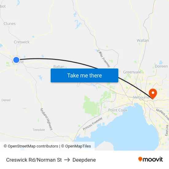 Creswick Rd/Norman St to Deepdene map