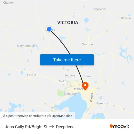 Jobs Gully Rd/Bright St to Deepdene map